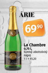 Šumivý nápoj La Chambre Árie