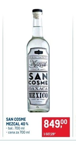 SAN COSME MEZCAL 40%