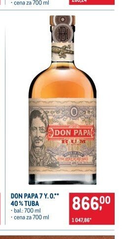 DON PAPA 7 Y.O. 40% TUBA