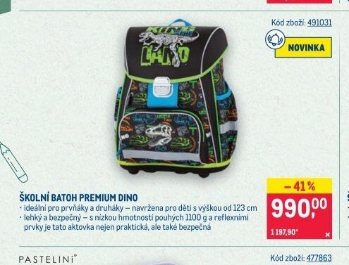 ŠKOLNÍ BATOH PREMIUM DINO