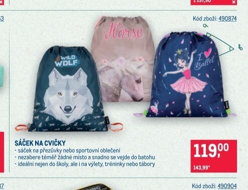 SÁČEK NA CVIČKY