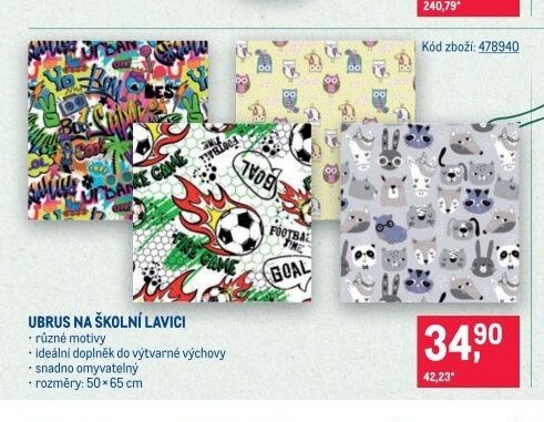 UBRUS NA ŠKOLNÍ LAVICI