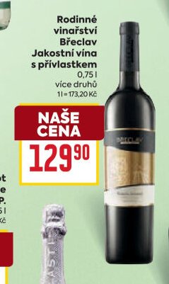 Rodinné vinařství Břeclav Jakostní vína s přívlastkem