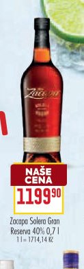 Zacapa Solera Gran Reserva 40% 0,7 l