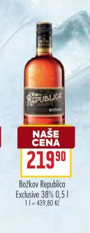 Božkov Republica Exclusive 38% 0,5 l