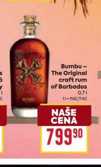Bumbu – The Original craft rum of Barbados 0,7 l - BILLA akcniletaky.com