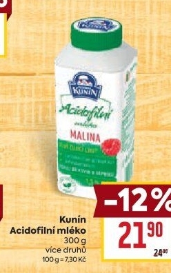 Acidofilní mléko ochucené Mlékárna Kunín