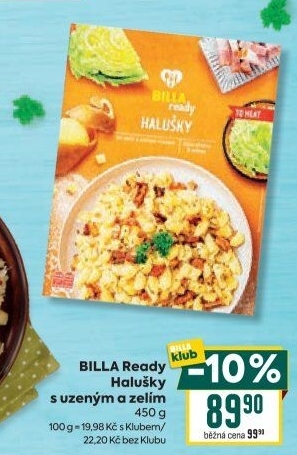 Halušky s uzeným a zelím Ready Billa