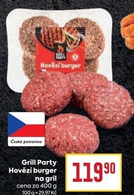 Hovězí burger Grill Party