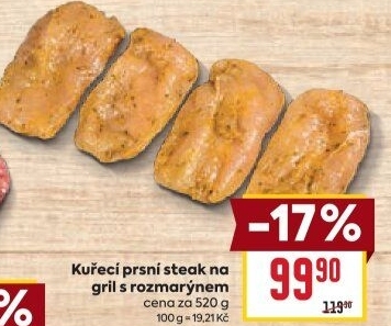 Kuřecí prsní steak na gril