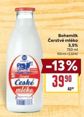 Mléko čerstvé Bohemilk - 3,5% plnotučné