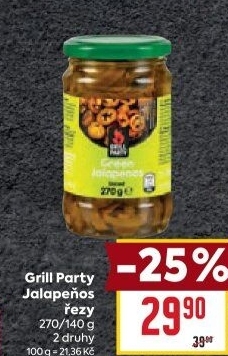 Papričky Jalapenos Grill Party