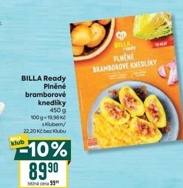 Plněné bramborové knedlíky se zelím Ready Billa