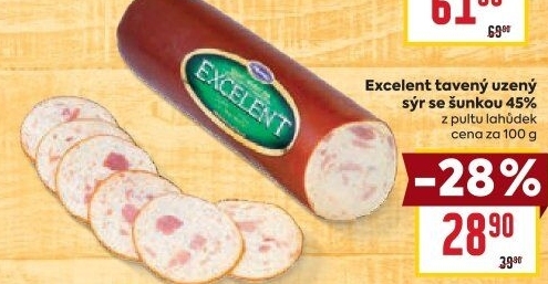 Sýr tavený uzený se šunkou Excelent Moravia