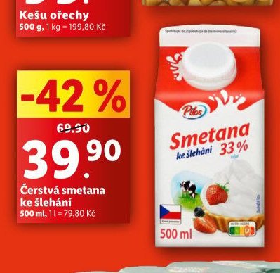 Čerstvá smetana ke šlehání