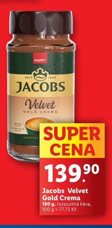 Jacobs Velvet Gold Crema - Lidl akcniletaky.com