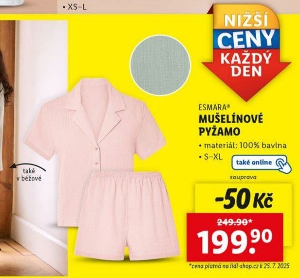 ESMARA® MUŠELÍNOVÉ PYŽAMO