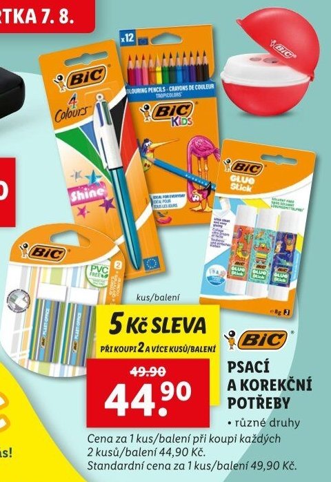 BIC psací a korekční potřeby (tužky, lepidla, korektory)