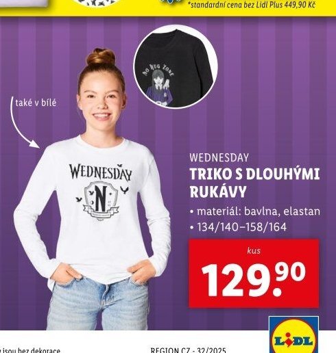 WEDNESDAY TRIKO S DLOUHÝMI RUKÁVY - Lidl akcniletaky.com