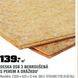 Deska OSB 3 ECOnebroušená12 mm