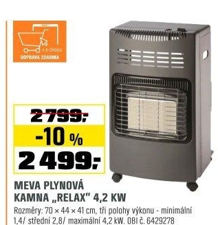 Kamna plynováRelax 4,2kW