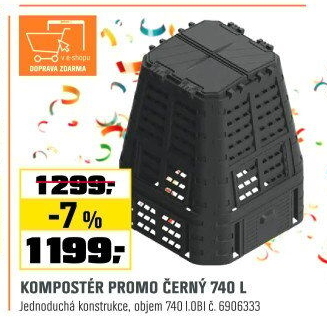 Kompostér Promo plastový černý
