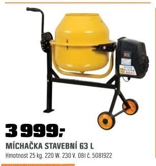 Míchačka stavebnímotor 220W