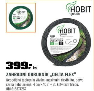 Obrubník zahradní DELTA FLEX10 m černý