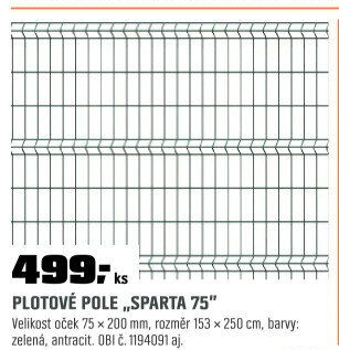 Panel 3D SPARTA 75153x250 cmZN RAL6005