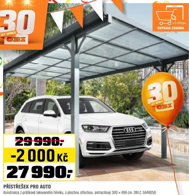 Přístřešekpro autoplochá stř. antracit