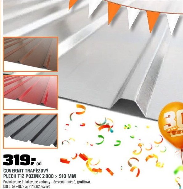 Trapéz T12hnědáRAL 8017