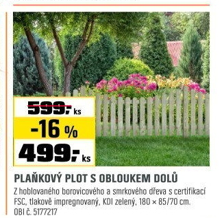 Tyčkový P lot obloukdole impr egnované t