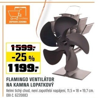 Ventilátorna kamnapětilopatkový černý