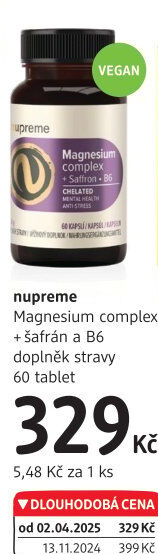 Doplněk stravy Magnesium complex chelát Nupreme