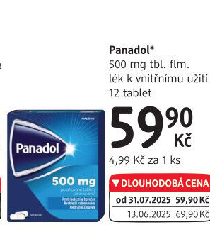 Tablety proti bolesti 500 Panadol