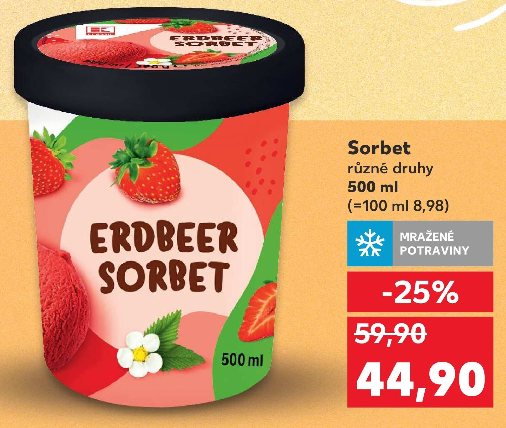 Sorbet různé druhy