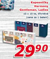 Papírové kapesníčky 3vrstvé Harmony