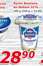 Smetana ke šlehání Mlékárna Kunín 31%