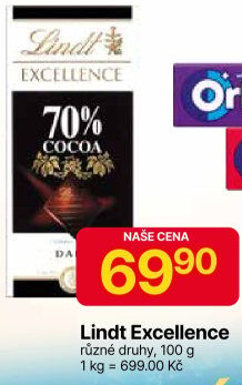Čokoláda Excellence Lindt