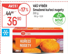 Kuřecí nugetky smažené mražené Váš Výběr