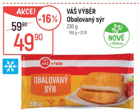 Obalovaný sýr mražený Váš Výběr