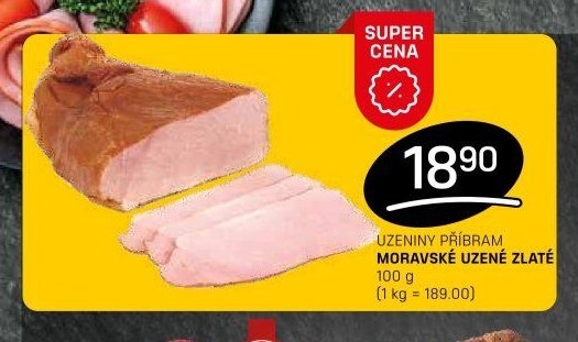 UZENINY PŘÍBRAM MORAVSKÉ UZENÉ ZLATÉ