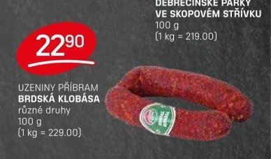 UZENINY PŘÍBRAM BRDSKÁ KLOBÁSA