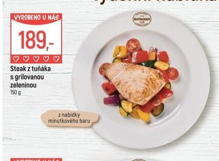 Steak z tuňáka s grilovanou zeleninou