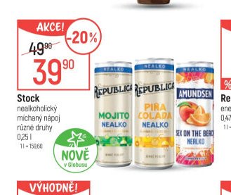 Stock nealkoholické míchané nápoje