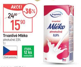 Mléko trvanlivé Pragolaktos - 3,5% plnotučné