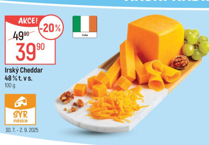 Sýr Cheddar irský 48%