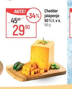Cheddar jalapenjo 50% t. v s.