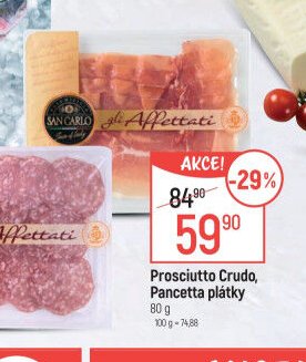 Prosciutto Crudo, Pancetta plátky