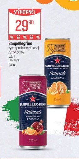 Sanpellegrino sycený ochucený nápoj různé druhy - Globus akcniletaky.com